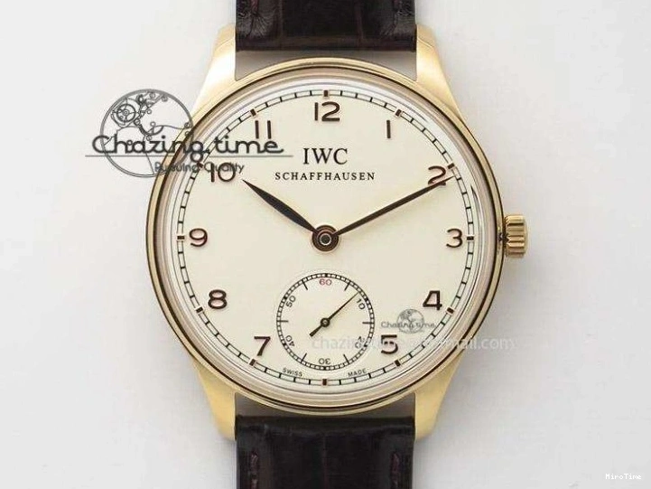 MIROTIME 0325 Classic Portuguese IW371482 ZF 1:1 Best Edition RG Gray Dial Gold Markers On Black Leather Strap A 7265